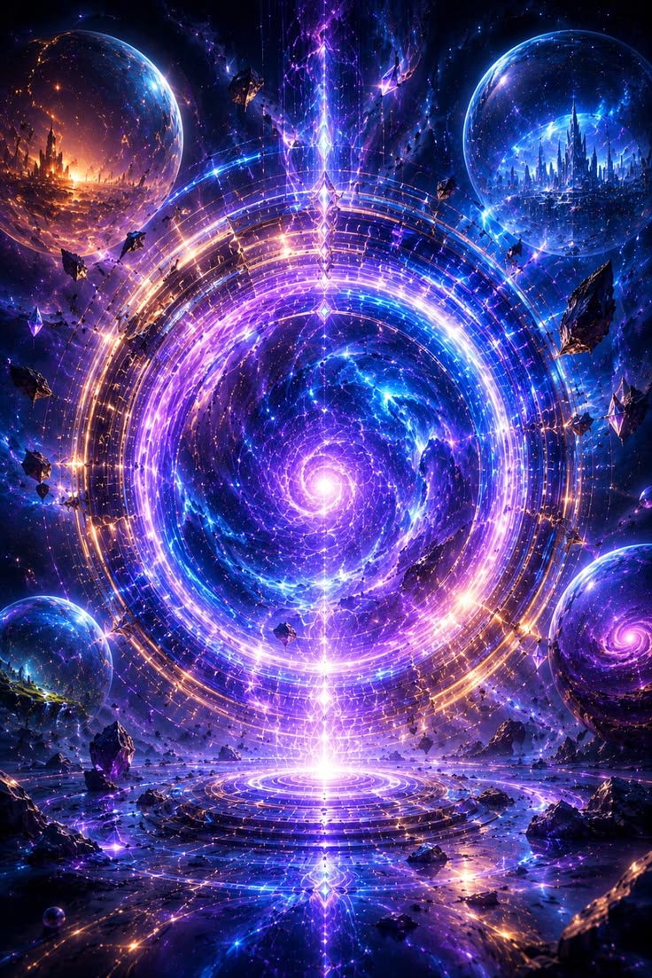 Energetic abstract artwork representing a threshold that lets a parallel effect engage only at high levels