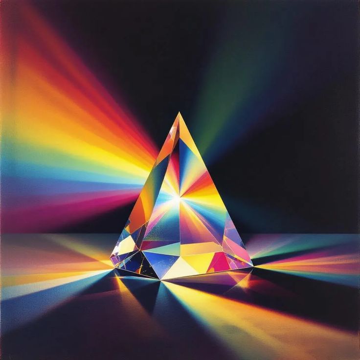 Generated light and prism effects representing new audio created from an existing sound source