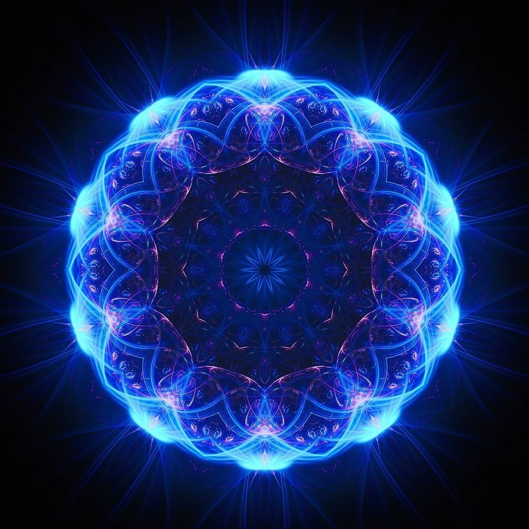 Radiating geometric artwork representing the nine tones of the solfeggio scale