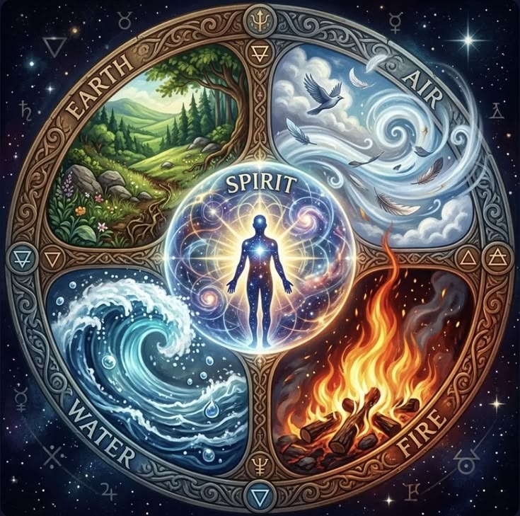 Earthy symbolic artwork representing the geoharmonic tradition of assigning planetary tones to musical notes